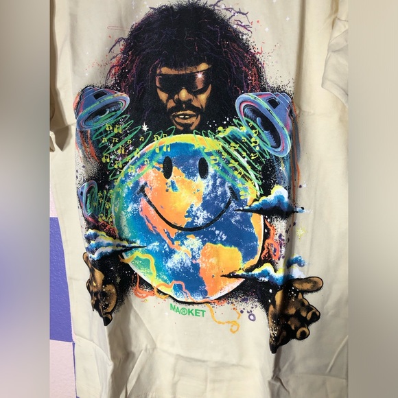 NWT Market x Smiley P Funk Smiley T-Shirt in Cream - Size M - Picture 2 of 6